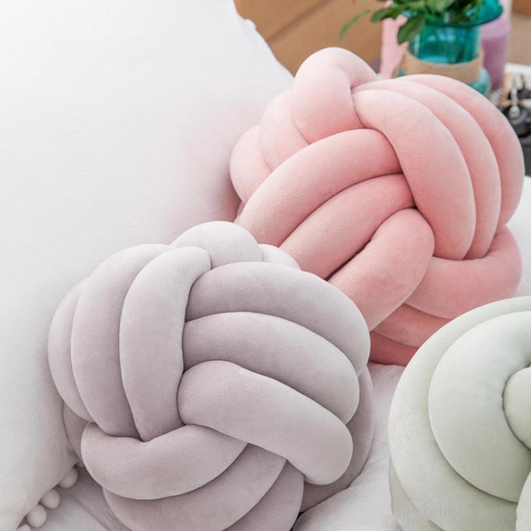 Knot Ball Cushion Grey - iKids