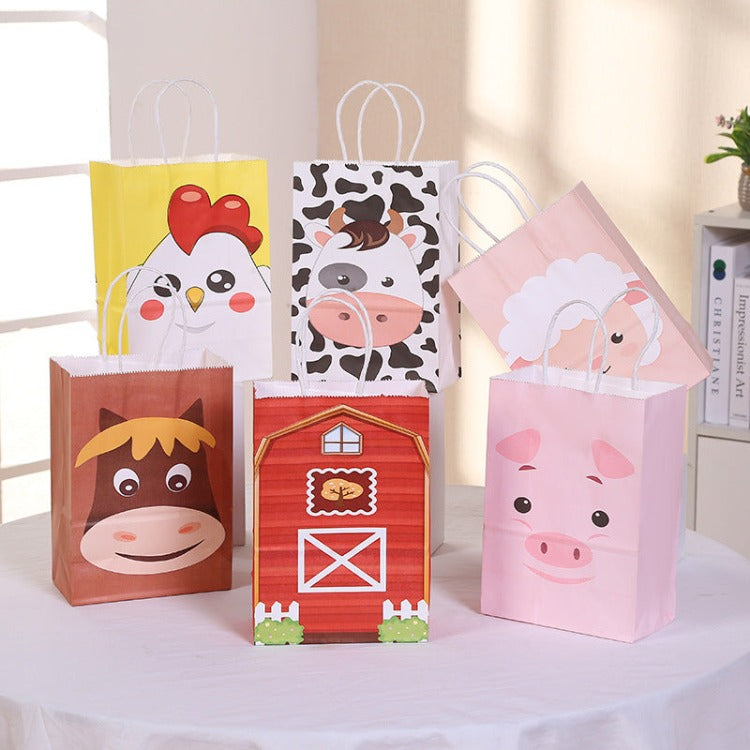 Kraft Paper Party Bag | Farm | 12 Pcs - iKids
