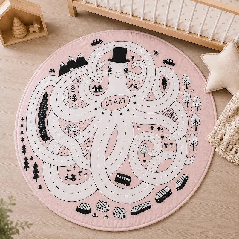 Pink Octopus Adventure Round Play Mat from iKids.co.za