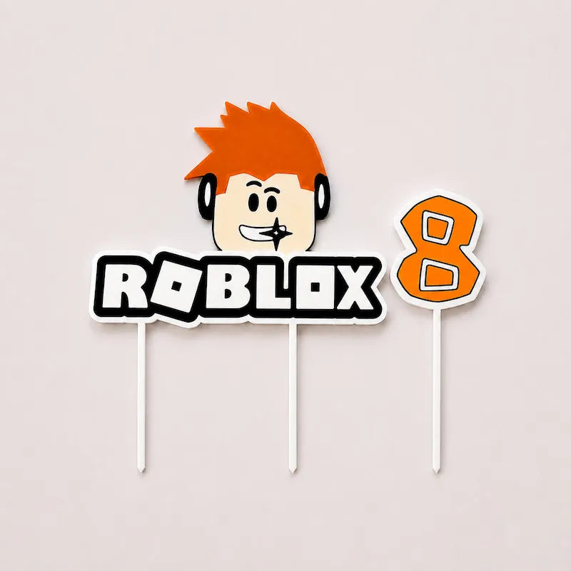 Personalised 3D Printed Roblox Cake Topper from iKids Studio
