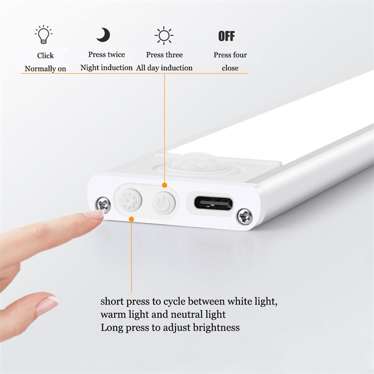 Motion Sensor Ultrathin Wireless LED Light | Silver 40cm - iKids