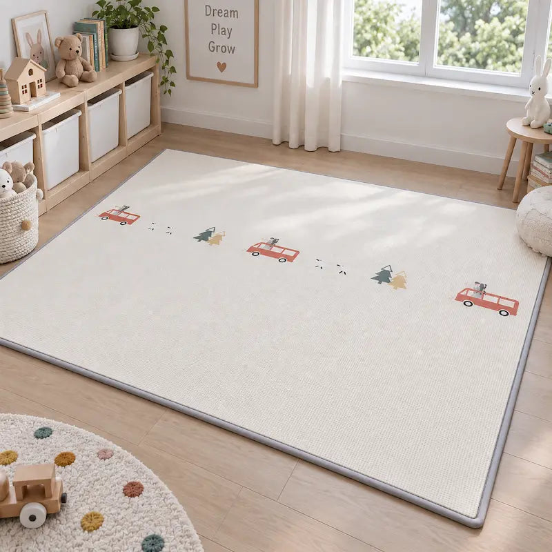 Large Rainbow City & Bus Reversible Play Mat from iKids.co.za Double-Sided Soft Toddle Mat