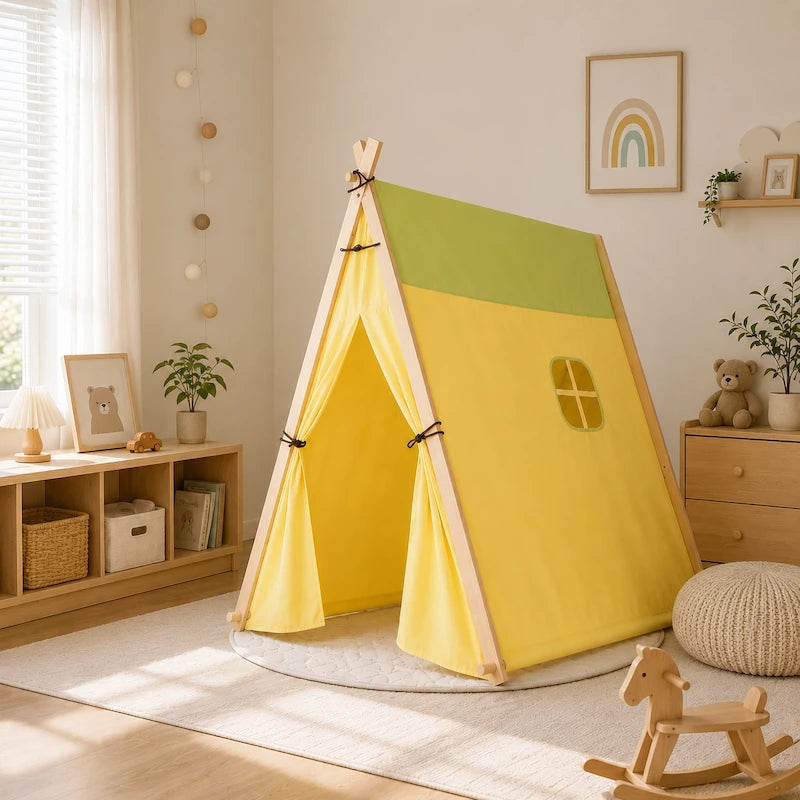 Yellow Square Playhouse Tent from iKids.co.za
