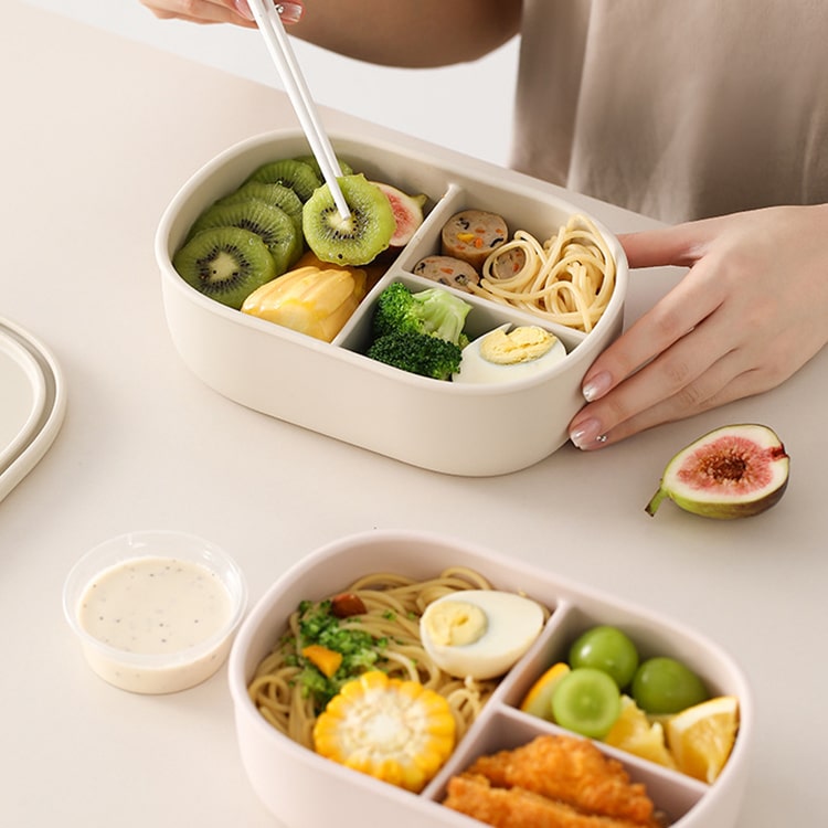 Grey Divided Sealed Silicone Lunch Box - iKids