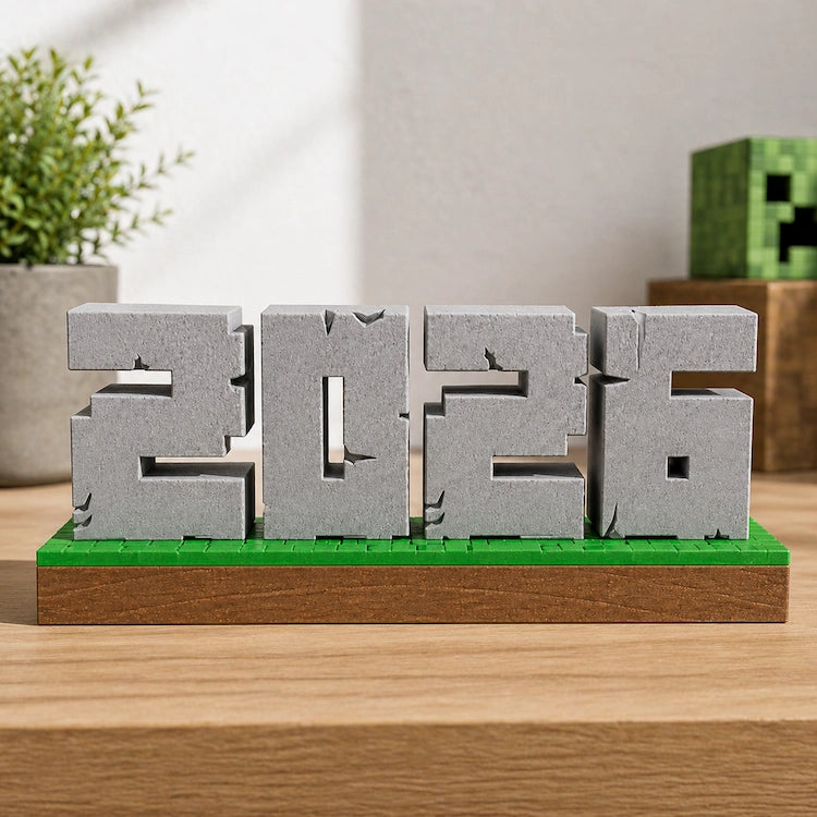 Custom 3D Printed Name Sign BlockCraft Font from iKids Studio