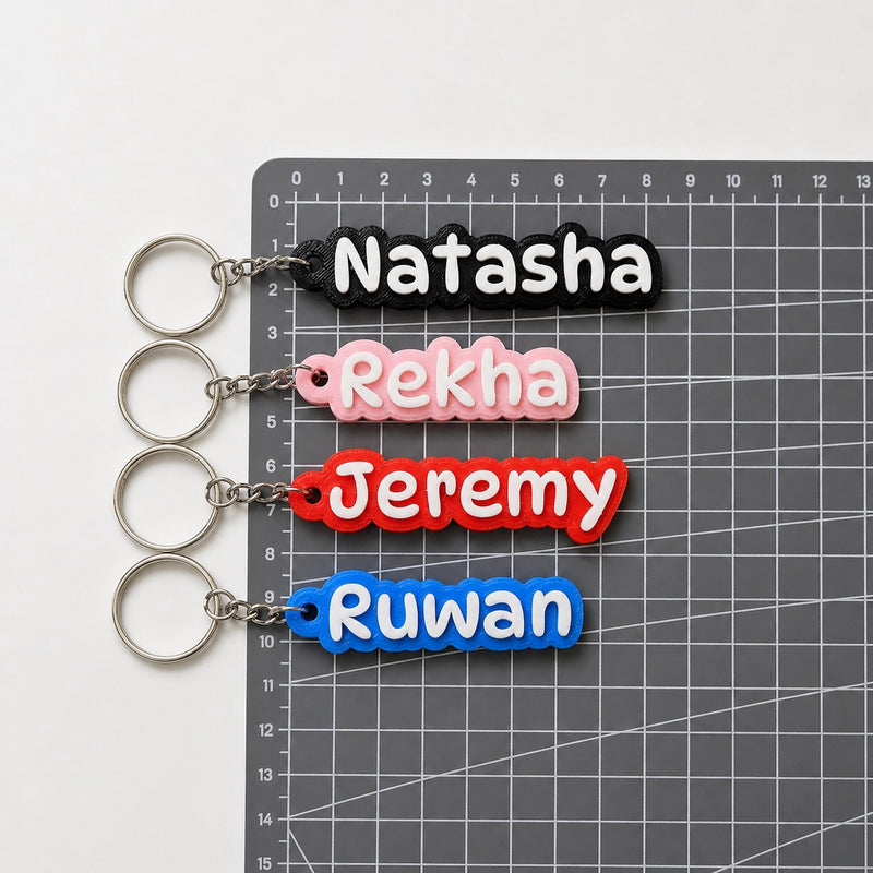 DynaPuff Font Custom 3D Printed Name Tag from iKids Studio