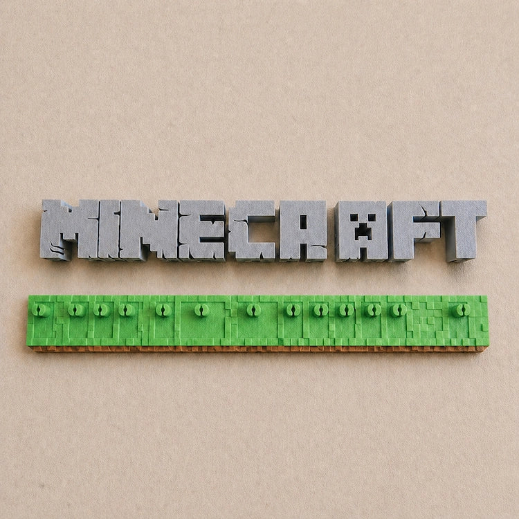 Custom 3D Printed Name Sign BlockCraft Font from iKids Studio
