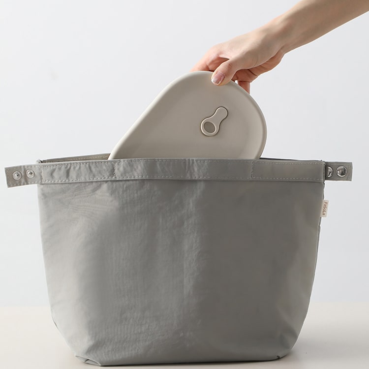 Grey Divided Sealed Silicone Lunch Box - iKids