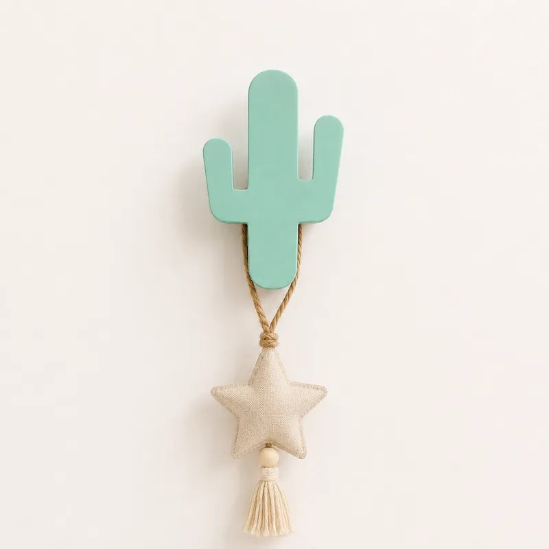 A mint green cactus-shaped wall hook from iKids.co.za