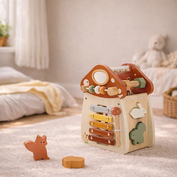 5 in 1 Mushroom Wooden Activity Cube from iKids.co.za
