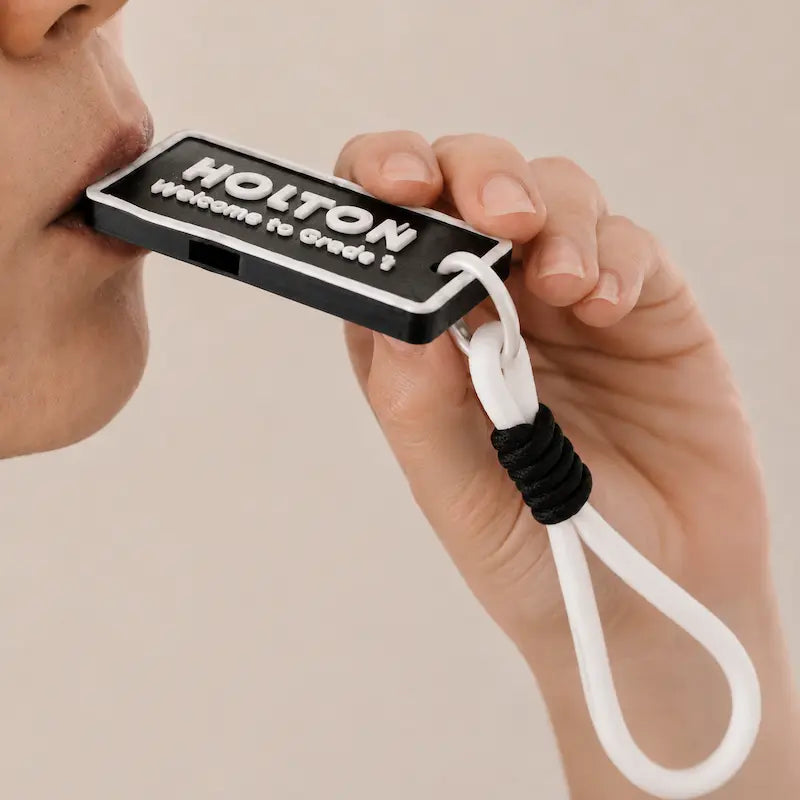 Personalised Name Bag Tag with Whistle & Wrist Strap from iKids Studio
