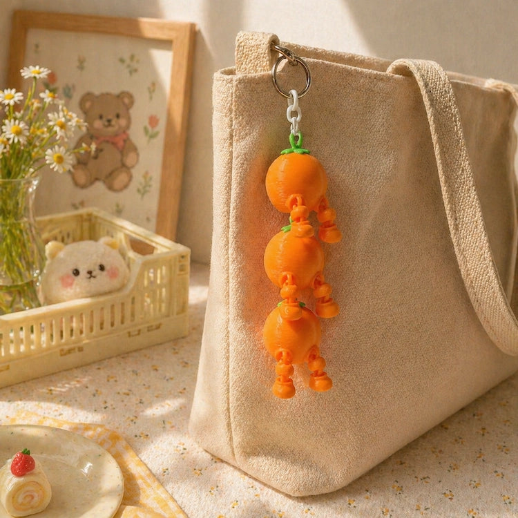 3D Printed Articulated Fruit Fidget Orange from iKids Studio