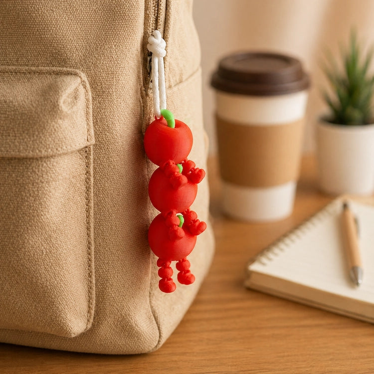 3D Printed Articulated Fruit Fidget Red Apple from iKids Studio