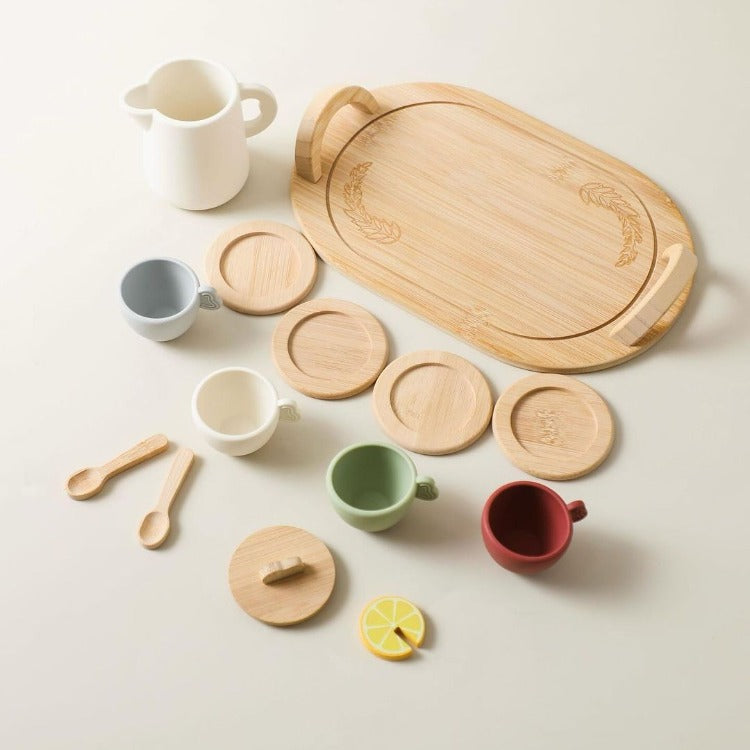 Wooden Silicone Afternoon Tea Set - iKids