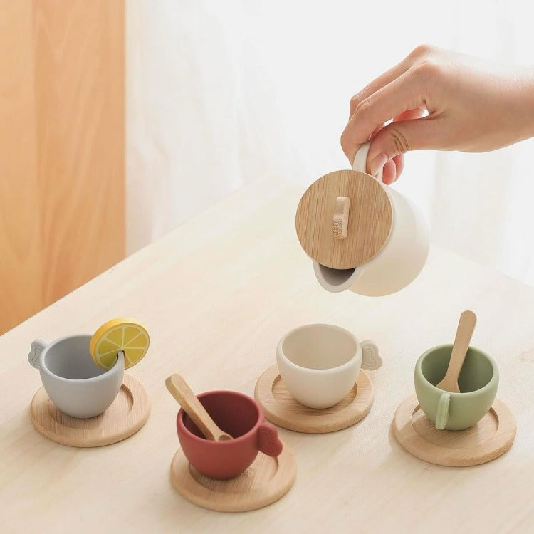 Wooden Silicone Afternoon Tea Set - iKids