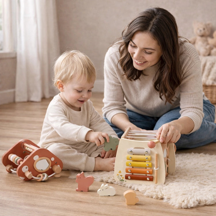 5 in 1 Mushroom Wooden Activity Cube from iKids.co.za