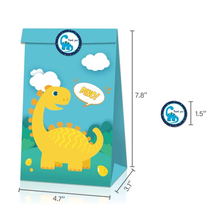 Paper Party Bag | Cute Dinosaur | 12 Pcs - iKids