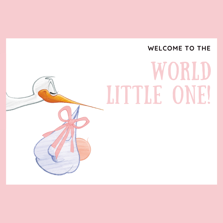 Baby Girl Custom Welcome Greeting Card from iKids
