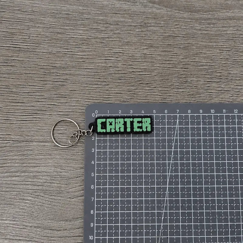 Personalised Minecraft Font Name Keychain
