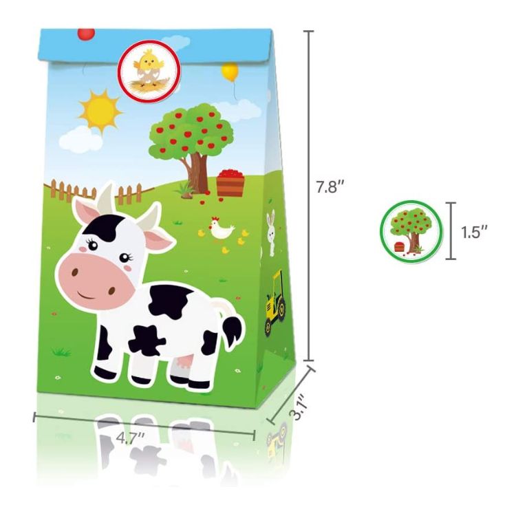 Paper Party Bag | Farm Animal | 12 Pcs - iKids