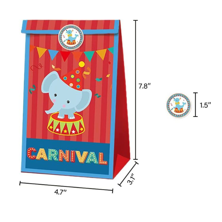 Paper Party Bag | Carnival Circus | 12 Pcs - iKids