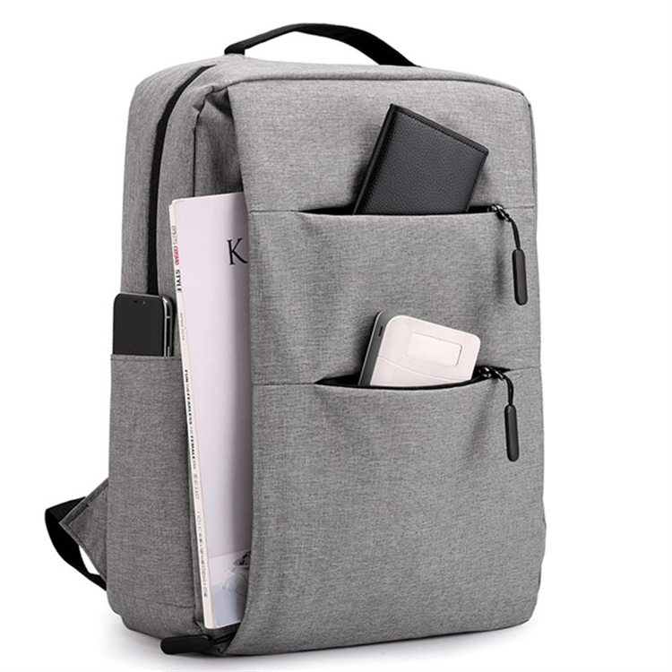 Grey USB Charging Double Shoulder Backpack - iKids