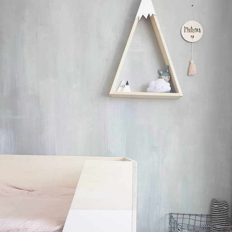 Triangular Wooden Mountain House Storage Rack | White - iKids