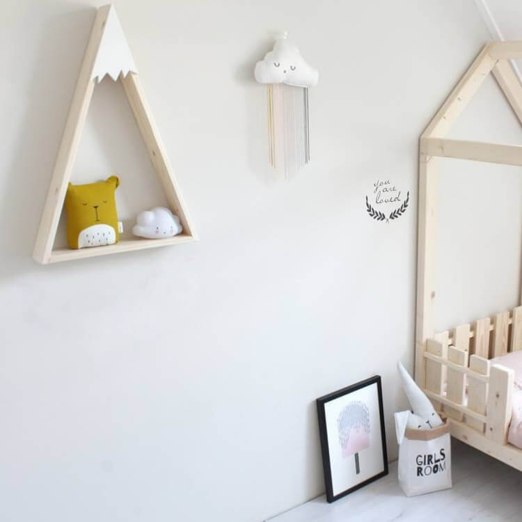 Triangular Wooden Mountain House Storage Rack | White - iKids