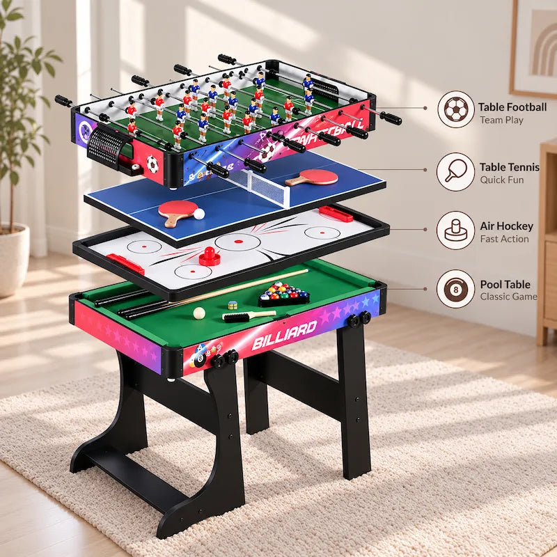 4-in-1 kids multi game table with table football, table tennis, air hockey and pool table in South Africa