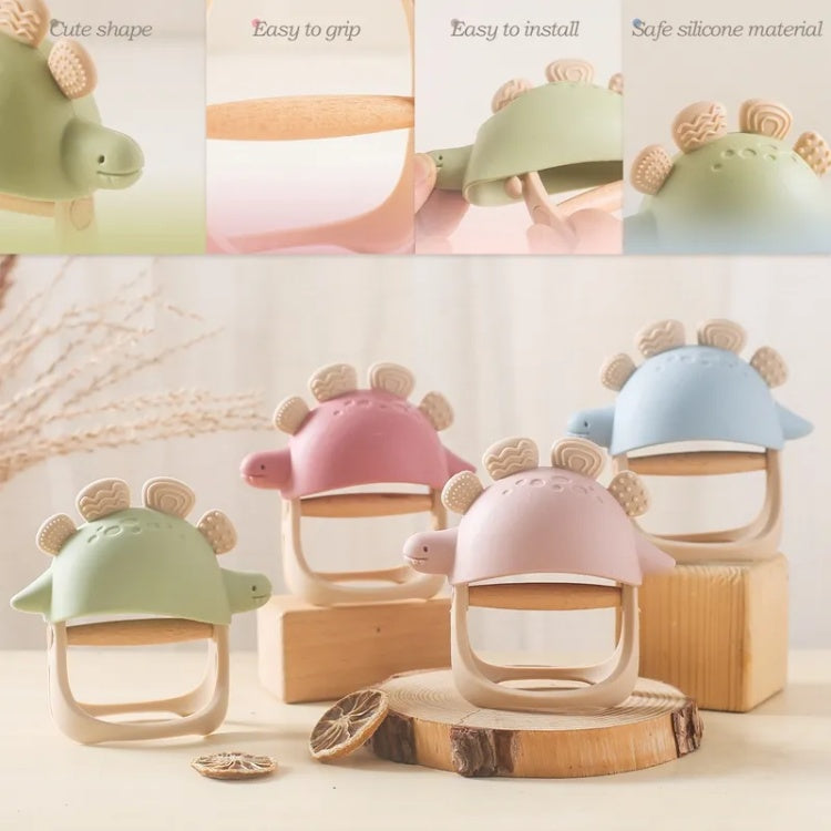 Set of colorful hedgehog-shaped items on a wooden surface with text highlighting features.