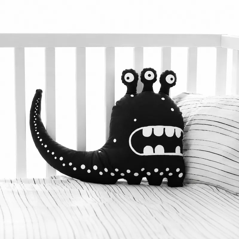 Black Three-Eyed Monster Cushion from iKids.co.za