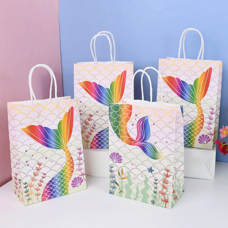 Kraft Paper Party Bag | Mermaid | 12 Pcs - iKids