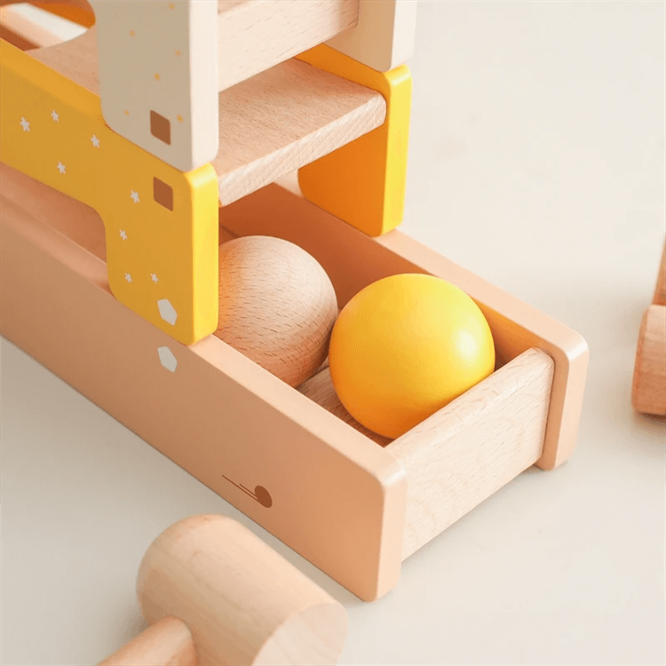 Wooden Knocking Running Ball Track Toy - iKids