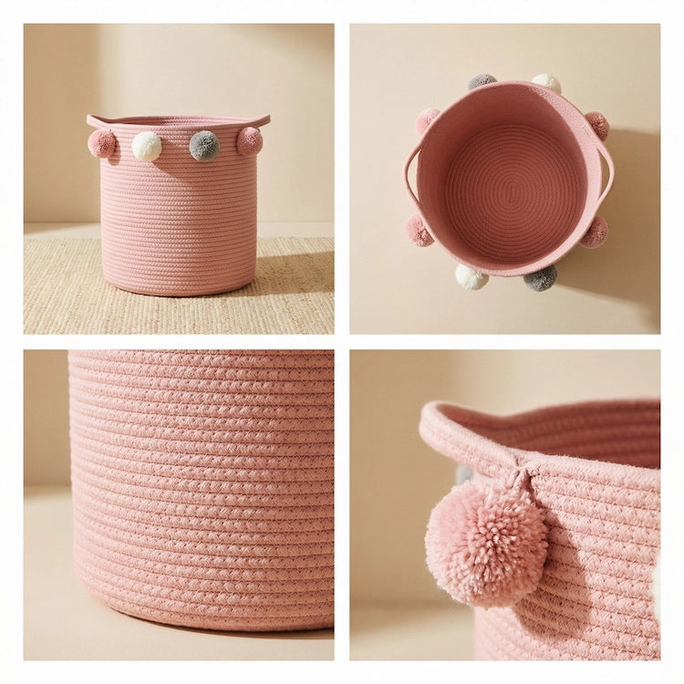 Pink Cotton Rope Storage Basket from iKids.co.za