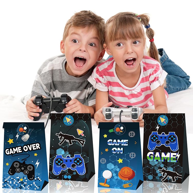 Gamepad Theme Paper Party Bag 12 Pcs - iKids