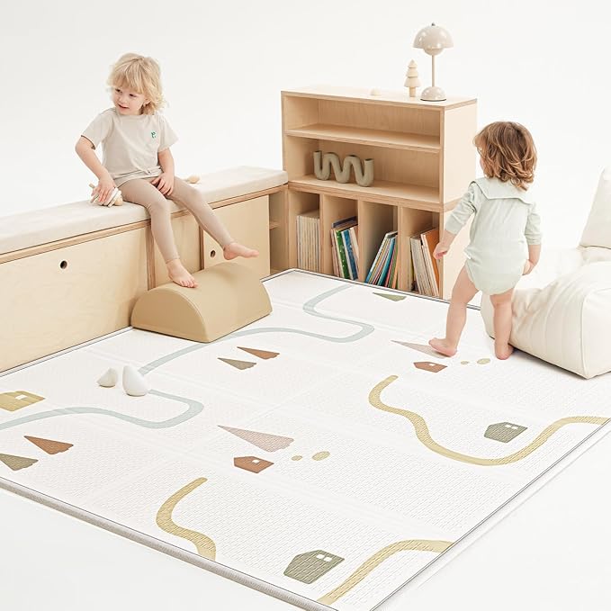 BabyGo Reversible Play Mat | Rainbow Forest & Forest Trail
