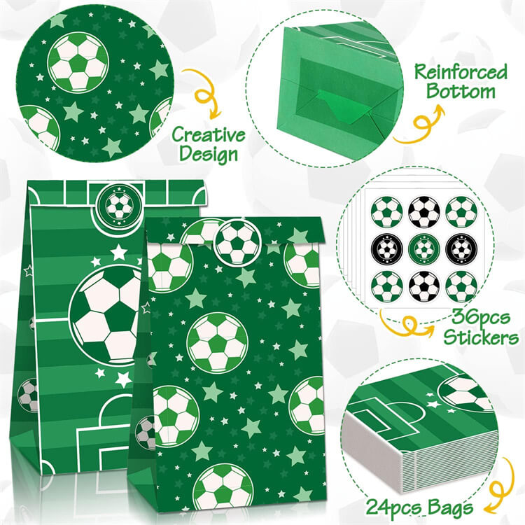 Soccer 12 Pcs Paper Party Bag - iKids