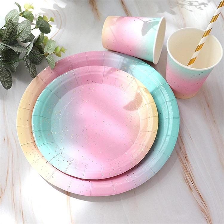 7" Party Paper Plate | Gradient Colour | Set of 10 - iKids