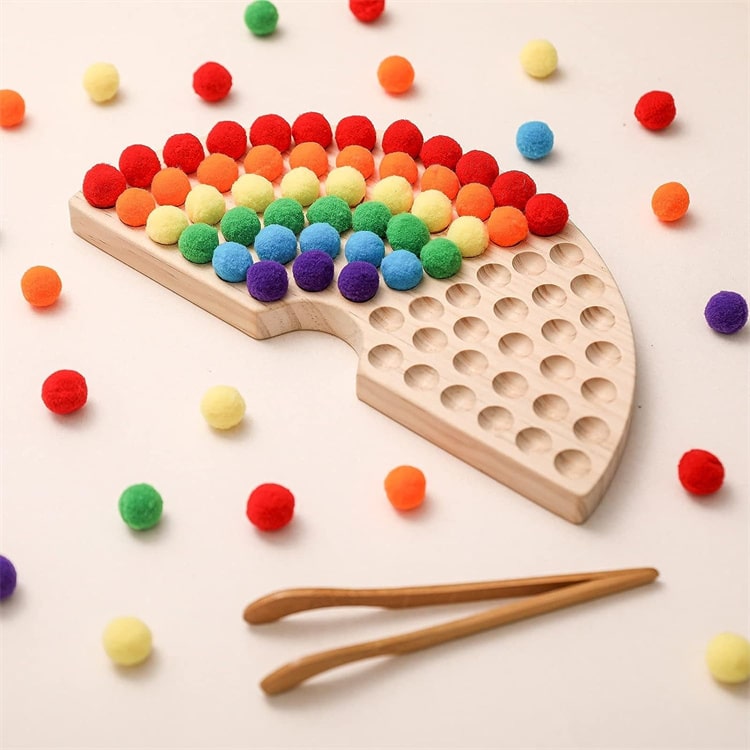 Wooden Peg Board Beads Game - iKids