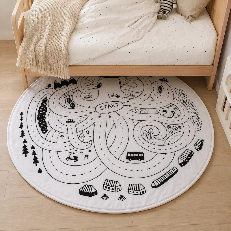White Octopus Adventure Round Play Mat from iKids.co.za