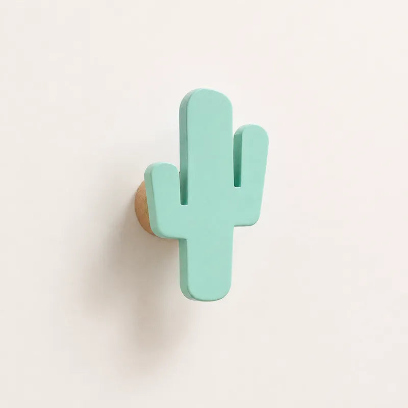 A mint green cactus-shaped wall hook from iKids.co.za