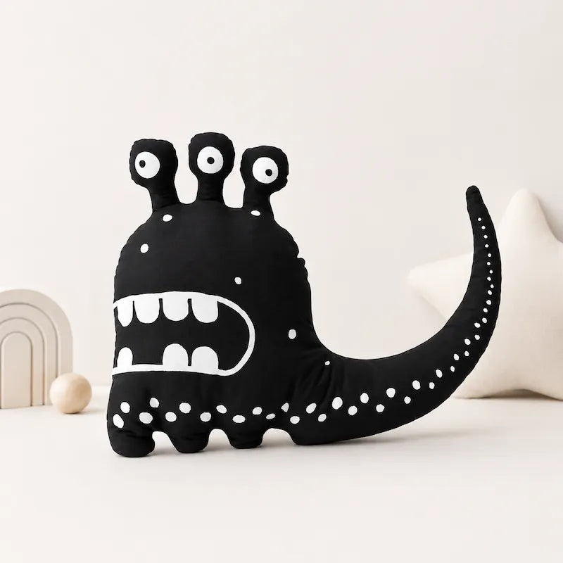 Black Three-Eyed Monster Cushion from iKids.co.za