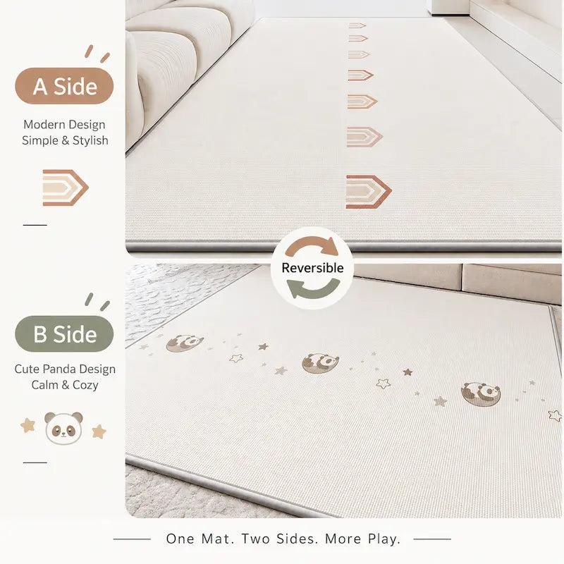 Two sides of a mattress with different designs on a white background