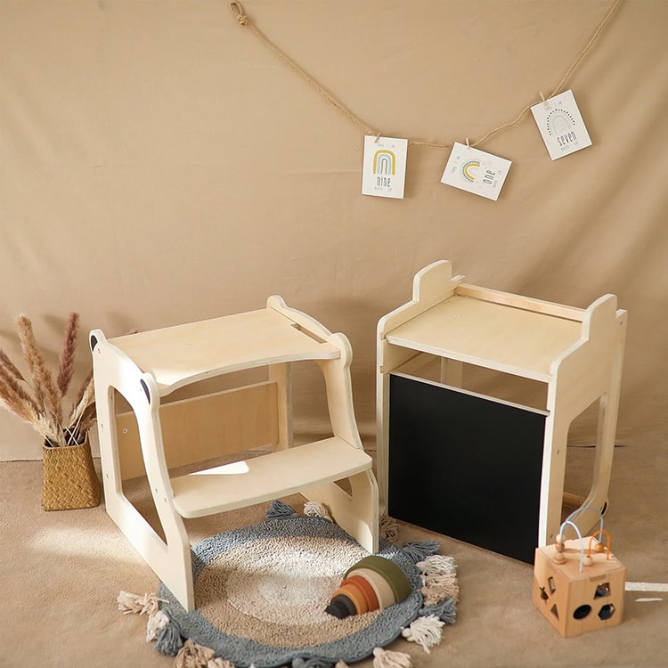 Wooden Multi-Function Learning Step Stool - iKids
