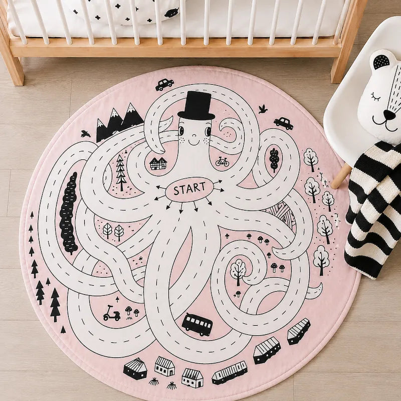 Pink Octopus Adventure Round Play Mat from iKids.co.za