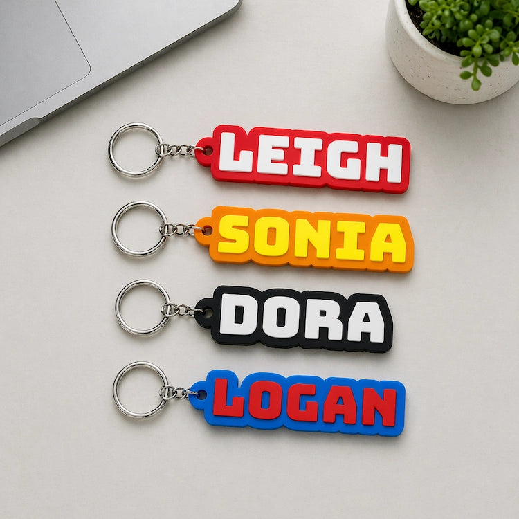 Bungee Uppercase FontCustom 3D Printed Name Tag from iKids Studio