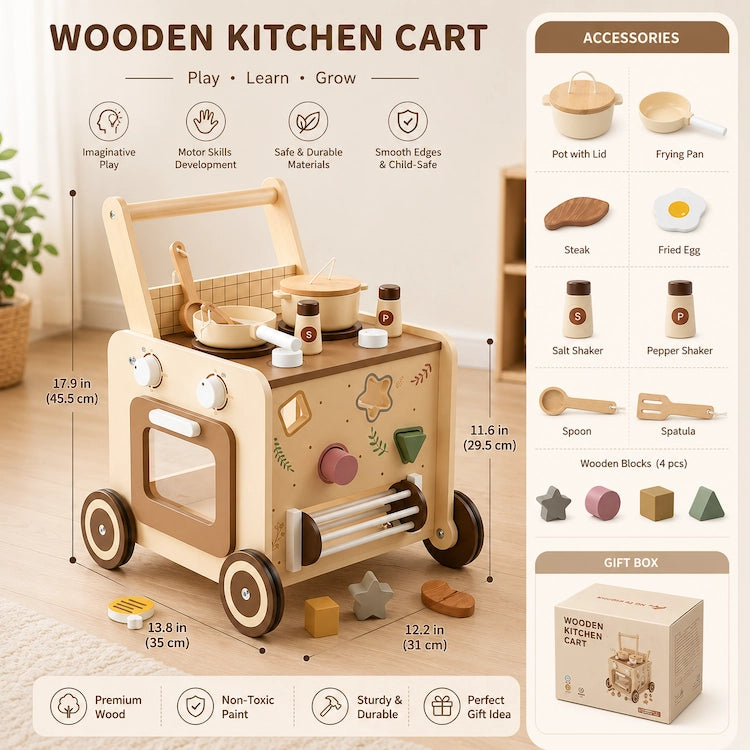Wooden Activity Walker & Pretend Play Kitchen from iKids.co.za