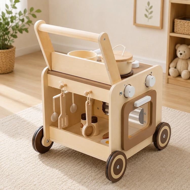 Wooden Activity Walker & Pretend Play Kitchen from iKids.co.za