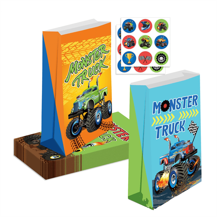 Monster Truck 12 Pcs Paper Party Bag - iKids