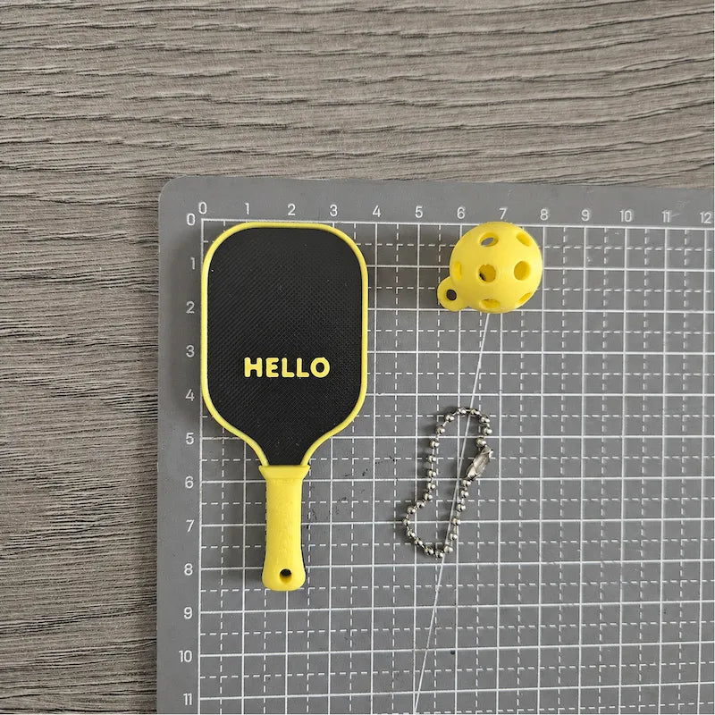 Custom Mini Pickleball Paddle & Ball Keychain from iKids Studio